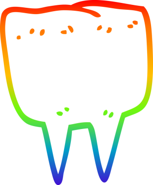 Bir insan tarafından çizilen çizgi film dişinin gradyan çizimi.