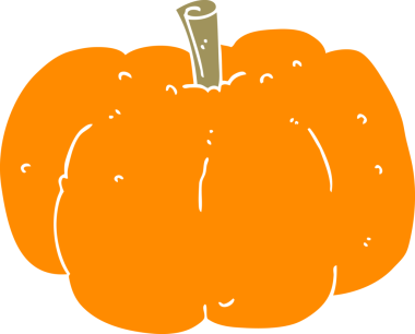 Bir insan tarafından çizilmiş düz renkli balkabağı.