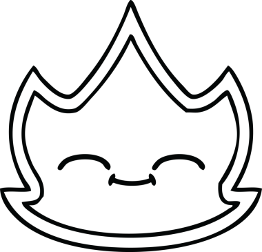 Bir insan tarafından çizilmiş bir ateşin çizgi çizimi