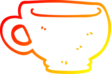 Bir insanın çizdiği çizgi film bardağının sıcak gradyan çizgisi.