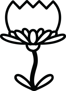 Bir insan tarafından çizilmiş nilüfer çiçeği simgesi