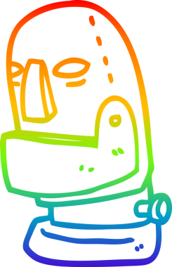 gökkuşağı gradyan çizgi çizimi bir insan tarafından çizilmiş robot kafası