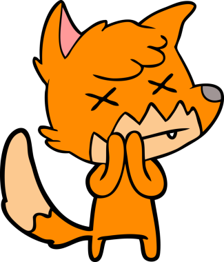 Bir insan tarafından çizilmiş ölü tilki çizgi filmi