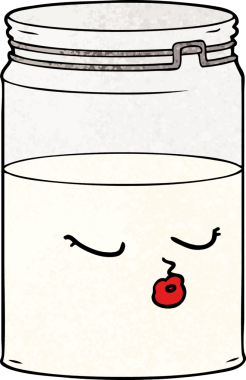 bir insan tarafından çizilmiş cam kavanoz.