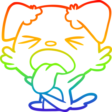 gökkuşağı gradyan çizimi bir çizgi köpek bir insan tarafından çizilmiş öfke nöbeti