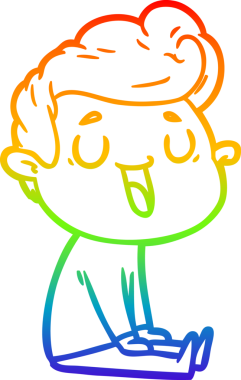 gökkuşağı gradyanı çizimi bir insan tarafından çizilmiş mutlu bir çizgi film adamı