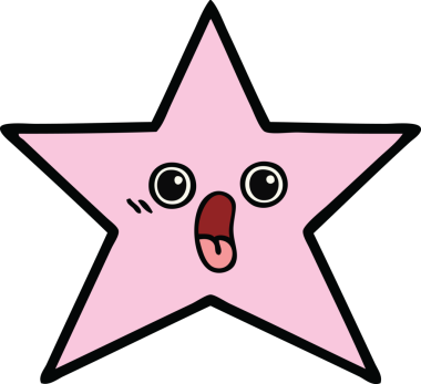 Bir insan tarafından çizilmiş yıldız balığı çizgi filmi.