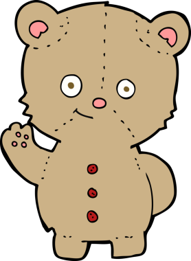 Bir insan tarafından çizilmiş oyuncak ayı.