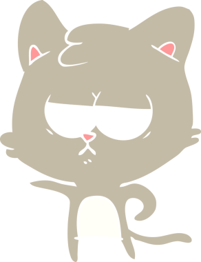 Sıkıcı düz renkli çizgi film kedisi bir insan tarafından çizildi