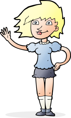 Bir insan tarafından çizilmiş karikatür kadın.