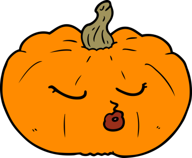 Bir insan tarafından çizilmiş bir balkabağı.