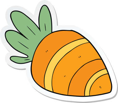 Bir insan tarafından çizilmiş havuç etiketi.