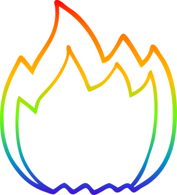 gökkuşağı gradyan çizgi çizimi Bir insan tarafından çizilmiş açık alev çizgi