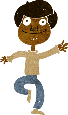 Bir insan tarafından çizilmiş çizgi film dansçısı.