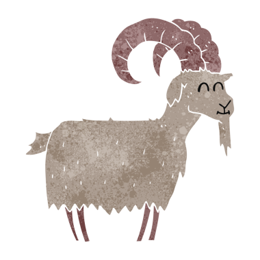 Bir insan tarafından çizilmiş serbest çizgi film keçisi.