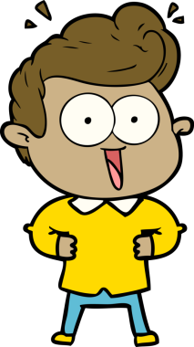 Bir insan tarafından çizilmiş heyecanlı bir çizgi film.