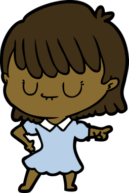 Bir insan tarafından çizilmiş karikatür kadın.