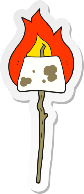 Bir insan tarafından çizilmiş çubuğa çizilmiş çizgi film şekerlemesi çıkartması.