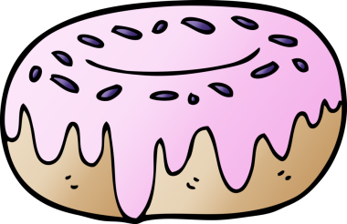 Bir insan tarafından çizilmiş karikatür çörekleri.