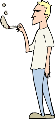 Bir insan tarafından çizilmiş kızgın bir sigara tiryakisi.