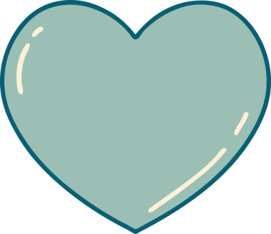 Bir insan tarafından çizilmiş bir kalbin ikonik dövme şekli