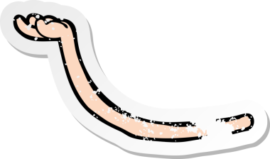 Bir insan tarafından çizilmiş karikatür kolunun gerilimli çıkartması.
