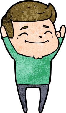 Bir insan tarafından çizilmiş mutlu çizgi film adamı.