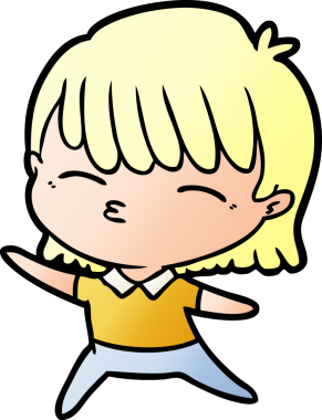 Bir insan tarafından çizilmiş karikatür kadın.