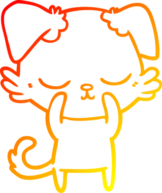 Bir insan tarafından çizilmiş sevimli bir köpeğin sıcak çizgi çizgisi.