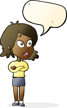 Bir insan tarafından çizilmiş konuşma balonlu bir karikatür.