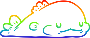 Gökkuşağı gradyan çizgisi insan tarafından çizilmiş şirin bir balığın çizimi