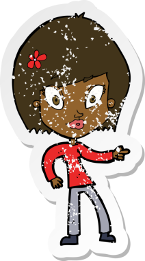 Bir insan tarafından çizilmiş bir karikatürün gerilimli çıkartması.