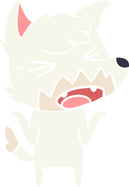 bir insan tarafından çizilmiş kızgın düz renkli tilki çizimi