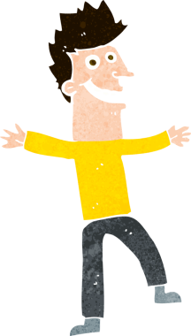 Bir insan tarafından çizilmiş mutlu bir adam.