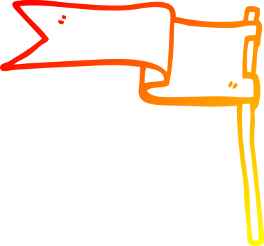 Bir insan tarafından çizilen çizgi film bayrağının sıcak gradyan çizgisi