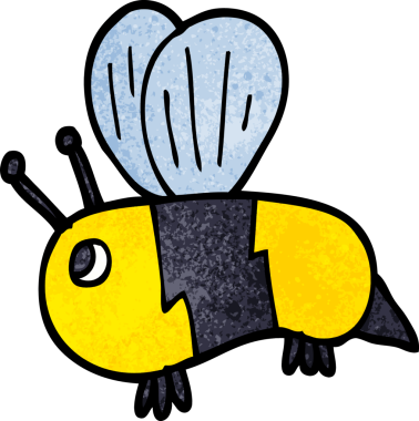 Bir insan tarafından çizilmiş karalama şişman arı