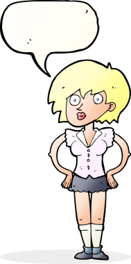 Bir insan tarafından çizilmiş konuşma balonlu ellerle kadını şaşırtan çizgi film.