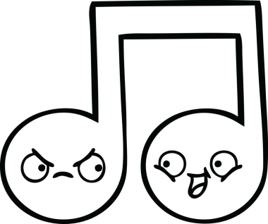 Bir insan tarafından çizilmiş bir notanın çizgi çizimi