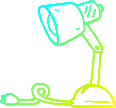 Bir insan tarafından çizilmiş karikatür masa lambası çizimi