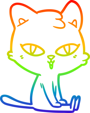 gökkuşağı gradyanı çizimi bir insan tarafından çizilmiş çizgi film kedisi