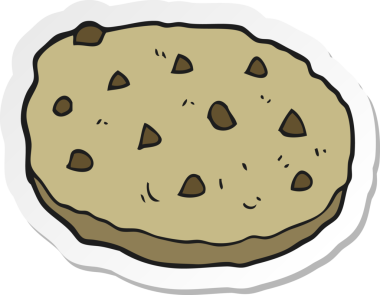 Bir insan tarafından çizilmiş çizgi film kurabiyesinin çıkartması.