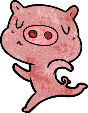 Bir insan tarafından çizilen çizgi film içerikli domuz.