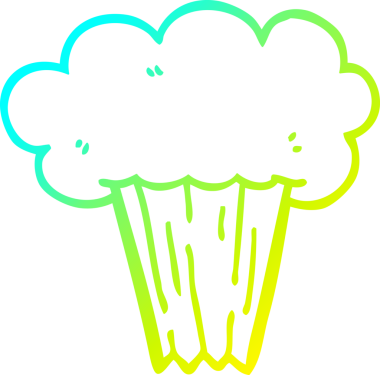 Bir insanın çizdiği karikatür patlamasının soğuk gradyan çizgisi.