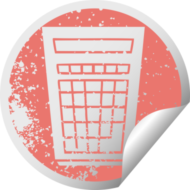 Bir insan tarafından çizilmiş sıkıntılı dairesel soyulan ilginç sembol hesap makinesi.