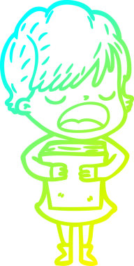 Bir insan tarafından çizilmiş bir karikatür kadın çizimi.