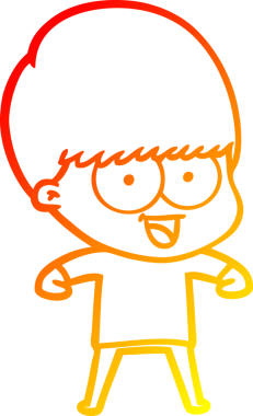 Bir insan tarafından çizilmiş mutlu çizgi film çocuğu çizimi.