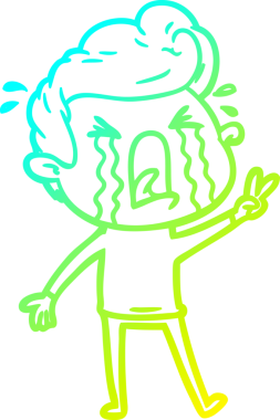 Bir insan tarafından çizilmiş ağlayan bir karikatür çizimi.