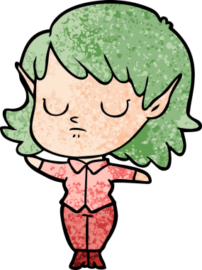 Bir insan tarafından çizilmiş bir elf kızı.