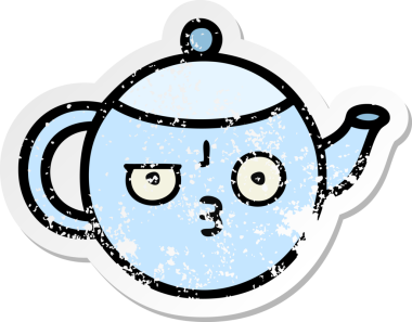 Bir insan tarafından çizilmiş tatlı bir çay demliğinin sıkıntılı çıkartması.