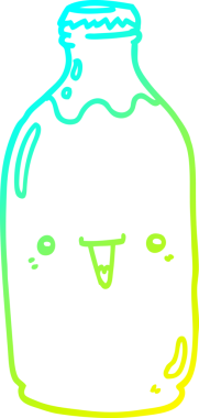 Bir insanın çizdiği süt şişesinin soğuk gradyan çizgisi.